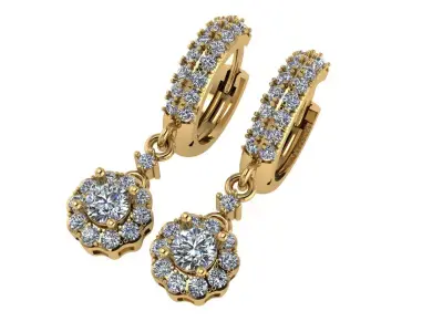 Diamond earring 3d render 3D print model buy