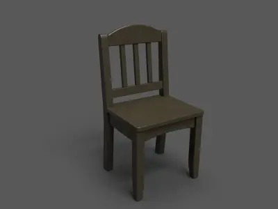 Kingsley Round Play Table and chair Low-poly 3D model