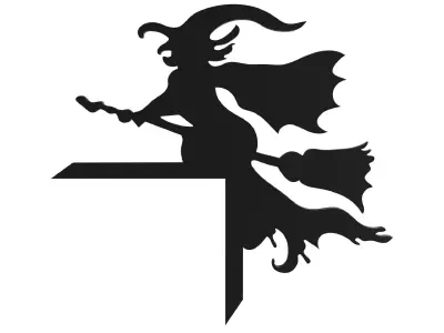 Halloween Door Corner Decor - Flying Witch Shaped 3D print model
