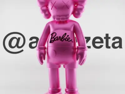 Kaws Barbie Textured Low-poly 3D model