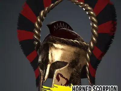 - Spartan Royal Helmet v Horned Scorpion  Low-poly 3D model