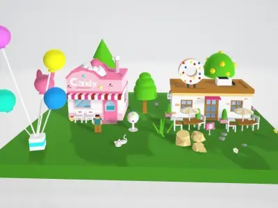 Cartoon Magic House3 Free 3D model