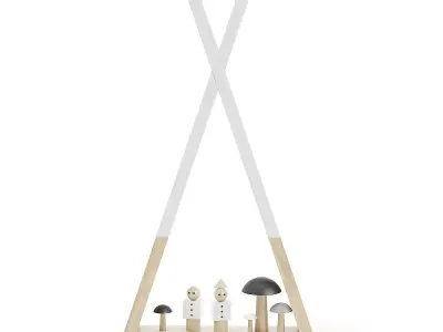 Children Shelf with Decorations 3D model