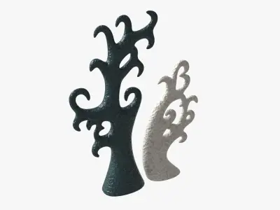 Abstract Tree Ceramic Figurine Set 06 v2 3D model