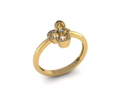 Jewelry Diamond Ring 3D Print Model  3D print model