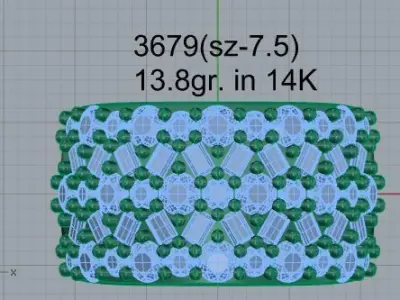 Wide Luxury Ring With Diamonds 3679 3D print model