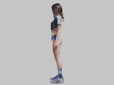 Beautiful Young Woman 3D Model Low-poly 3D model