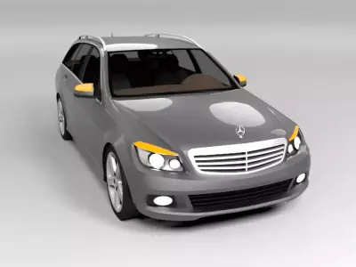 MERCEDES C CLASS ESTATE LOWPOLY Low-poly 3D model