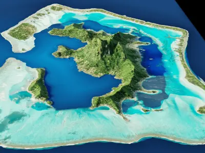 Bora Bora 3d model terrain 3D model