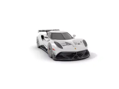 Sleek Silver Racer model pack Low-poly 3D model
