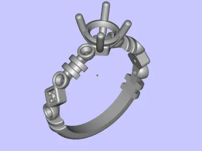 Two piece solitaire ring 3D print model purchase