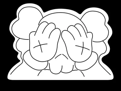 Kaws Neon Sign 3D model