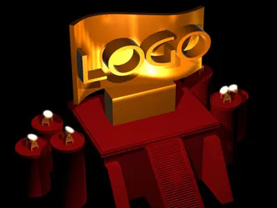 Hollywood style logo scene 3D model