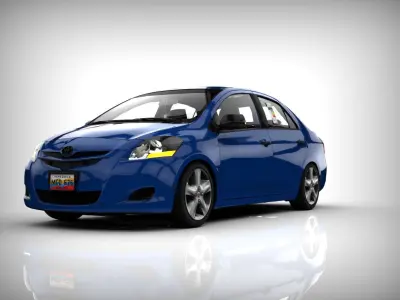 TOYOTA YARIS USPEC BELTA 2008 Sedan v2  Low-poly 3D model