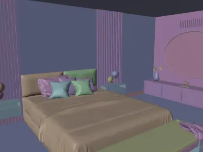 Complete Modern Luxury Bedroom 3D model