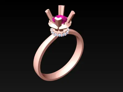 Diamond Ring - Womens Rings - N717809 3D print model