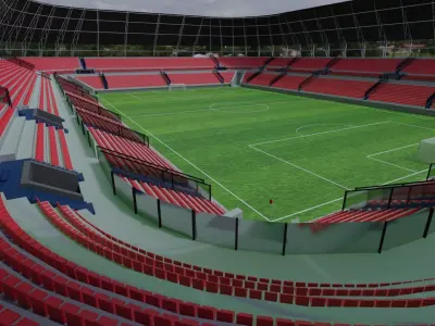 Football Stadium Low-poly 3D model 4