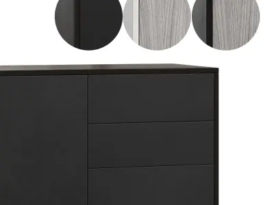 HOMCOM High Gloss Buffet Black 3D model