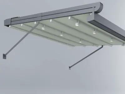 Aluminum Pergola System - Angle Strut 3D model