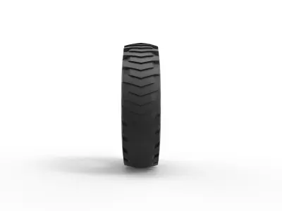 Pulling tractor rear tire 7 Scale 1 to 25 3D print model