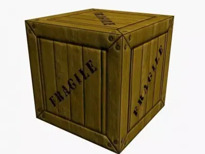 Wooden Crate Free low-poly 3D model
