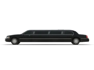 Generic Limousine Black Rigged 3D model