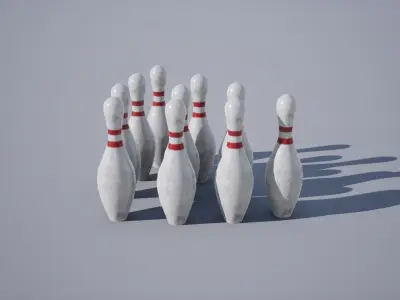Bowling Pin Low-poly 3D model