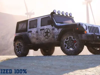 Jeep Wrangler Optimized Low-poly 3D model