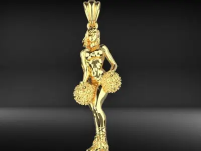 Cheerleader Pendant Necklace Jewelery 3D print model