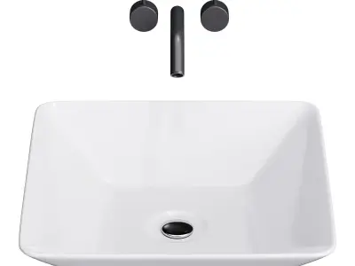 White Vessel Sink washbasin 3D model