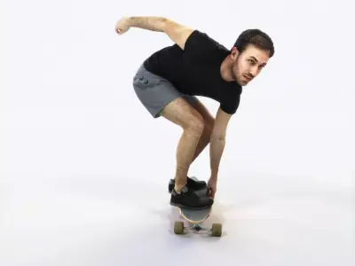 Flow 03C Riding a Skateboard Sports Man Low-poly 3D model