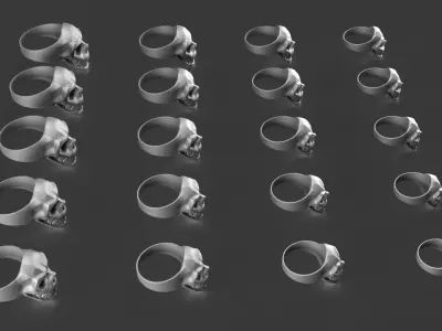 Skull Jewelry Set 3D print model