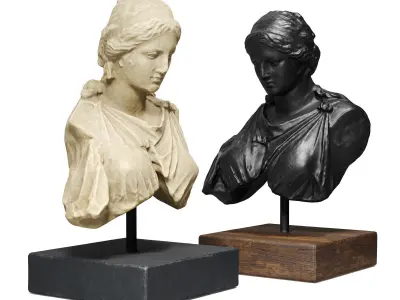 Dionysos bust Low-poly 3D model