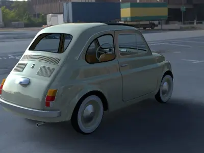 Fiat 500D Nuova 1960 with interior HDRI 3D model