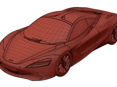 Modern supercar unbranded 3D model