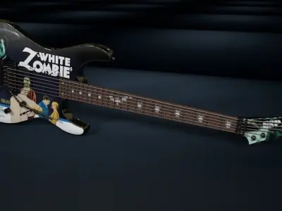 Kirk Hammett - ESP White Zombie Guitar 3D model