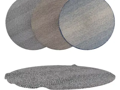 Round Rug Set 257 3D model