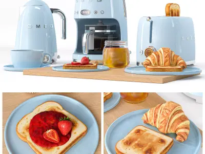 Smeg Breakfast Set 3D model