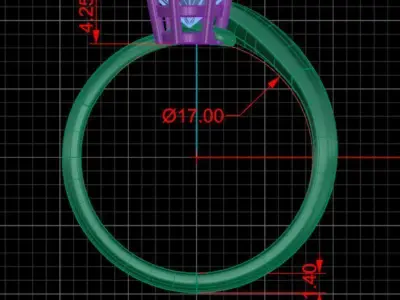 Fancy Engagement Ring P-01-367 3D print model