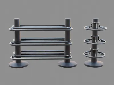 Bowling table rack Low-poly 3D model