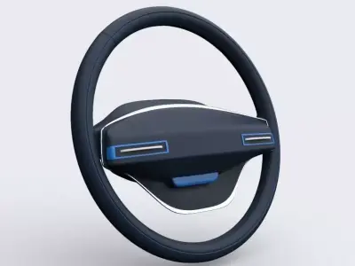 Luxury car steering wheel concept design 3D model