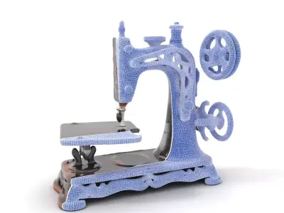 Vintage Sewing Machine model pack Low-poly 3D model
