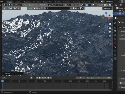 Free Large Animated Ocean - High Poly  Free 3D model