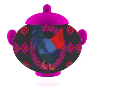 Chinese jars Low-poly 3D model