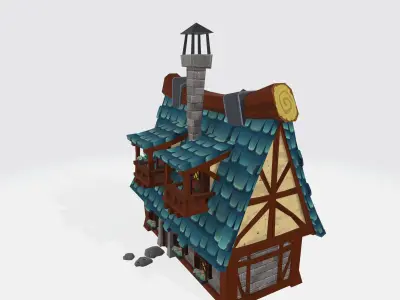 CarToon House Low-poly 3D model get