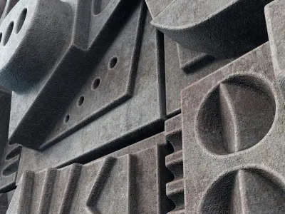 Panel decorative cube Hieroglyphs  n4 3D model