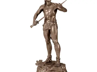 Statuette Man Sword 3D model