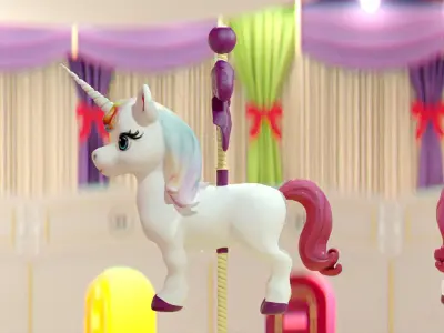 Stylized Squid Game Arena Mingle Carousel Map - Modular  Low-poly 3D model