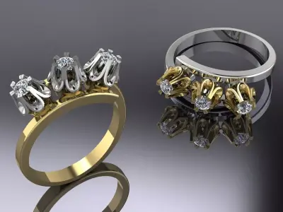 Jewelry Ring Gold 3D print model 21