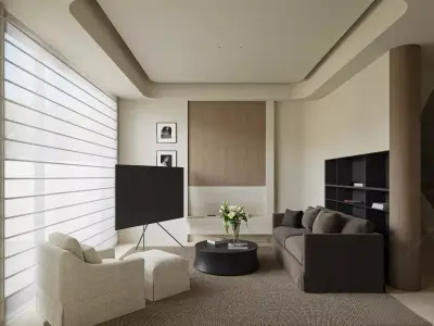 Living Room and Kitchen Scene for Cinema 4D and Octane Render 3D model